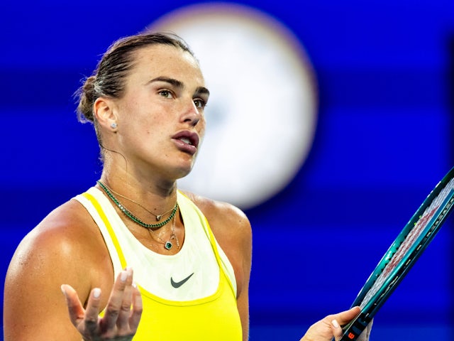 Aryna Sabalenka reacts at the Australian Open on January 21, 2025