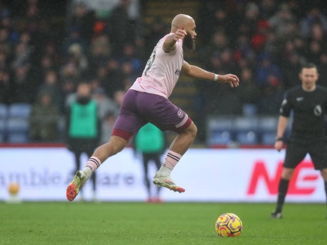 Bryan Mbeumo of Brentford takes a penalty against Crystal Palace, on January 26, 2025