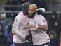 Brentford's Bryan Mbeumo and Yoane Wissa celebrate on January 26, 2025