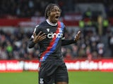 Crystal Palace's Eberechi Eze celebrates scoring against Brentford on February 18, 2023