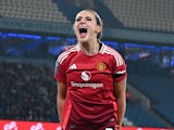 Manchester United Women's Ella Toone celebrates scoring on January 19, 2025