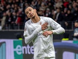 Eintracht Frankfurt's Hugo Ekitike celebrates scoring against Ferencvaros, on January 23, 2025