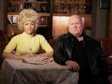 Jaime Winstone and Steve McFadden as Peggy and Phil Mitchell in EastEnders, 2025