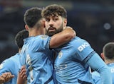 Manchester City's Josko Gvardiol celebrates scoring on January 25, 2025