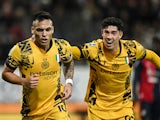 Inter Milan's Lautaro Martinez and Alessandro Bastoni celebrate on December 28, 2024