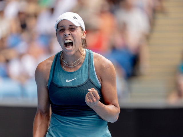 Madison Keys reacts at the Australian Open on January 20, 2025