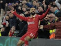 Mohamed Salah celebrates scoring for Liverpool on January 21, 2025