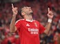 Benfica's Vangelis Pavlidis celebrates on January 21, 2025