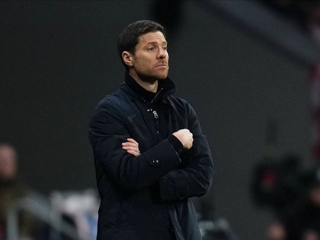 Manager of Bayer Leverkusen Xabi Alonso during his side's Champions League match against Atletico Madrid, on January 21, 2025