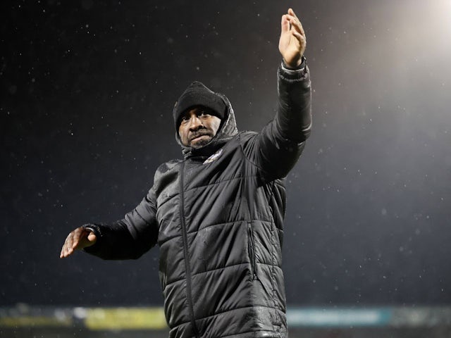 Manager of Port Vale Darren Moore during his side's match against Morecambe, on November 16, 2024