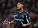 Exequiel Palacios of Bayer Leverkusen during his side's Champions League match against Atletico Madrid, on January 21, 2025