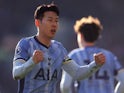 Heung-min Son celebrates for Tottenham Hotspur on February 2, 2025