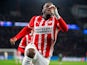 PSV Eindhoven forward Johan Bakayoko celebrates scoring against Liverpool, on January 29, 2025