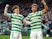 Jota and Kyogo Furuhashi celebrate for Celtic on October 19, 2021