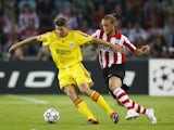 Liverpool's Steven Gerrard and PSV Eindhoven's Mika Vayrynen on September 12, 2006