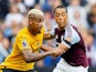 Wolverhampton Wanderers' Mario Lemina in action with Aston Villa's Youri Tielemans on September 21, 2024