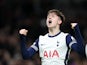 Tottenham Hotspur's Mikey Moore celebrates scoring on January 30, 2025