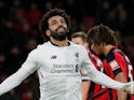 Liverpool's Mohamed Salah celebrates scoring against Bournemouth on December 17, 2017