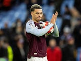 Aston Villa hat-trick hero Morgan Rogers with the match ball after his side's clash with Celtic on January 29, 2025