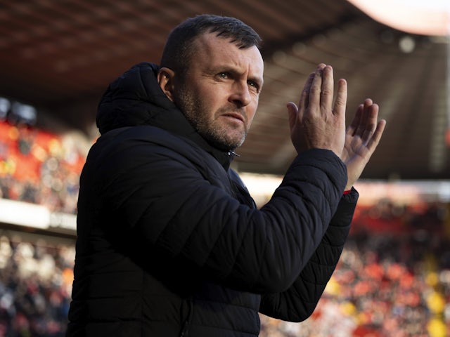 Charlton Athletic manager Nathan Jones appplauds fans ahead of his side's clash with Shrewsbury Town on January 25, 2025