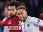 Liverpool's Mohamed Salah in action with Neymar (Paris Saint-Germain) on November 28, 2018