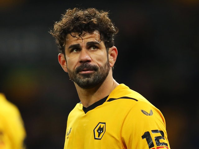 Diego Costa in action for Wolverhampton Wanderers on April 25, 2023