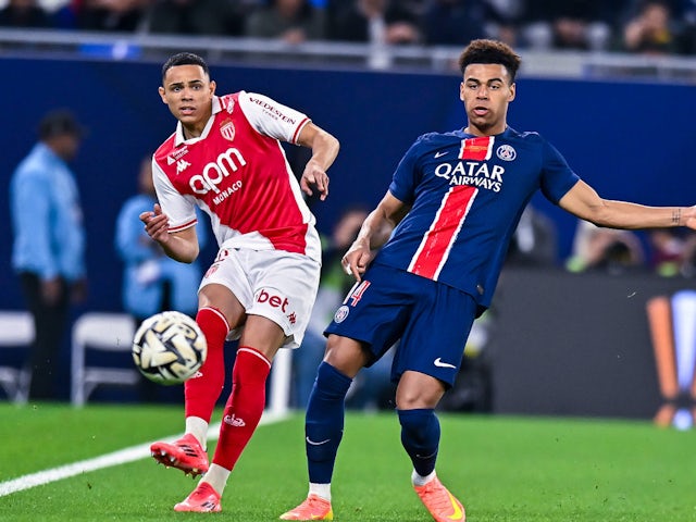 Monaco's Vanderson and Paris Saint-Germain's Desire Doue on January 5, 2025