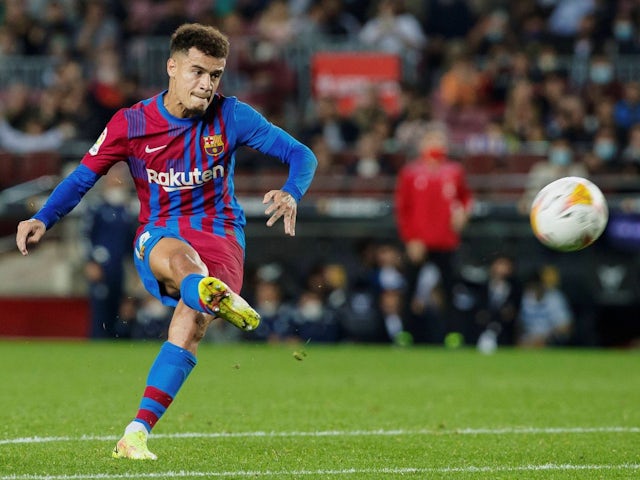 Philippe Coutinho of Barcelona during his side's match against Deportivo Alaves, on October 30, 2021