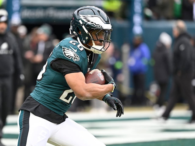 Philadelphia Eagles running back Saquon Barkley pitcured on January 26, 2025