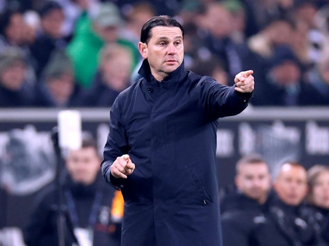 Borussia Monchengladbach boss Gerardo Seoane during his side's match against Eintracht Frankfurt, on February 8, 2025