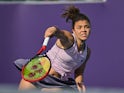 Jasmine Paolini in action at the Qatar Open on February 11, 2025