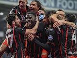 Makhtar Gueye celebrates with Blackburn Rovers teammates on February 12, 2025