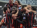 Makhtar Gueye celebrates with Blackburn Rovers teammates on February 12, 2025