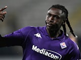 Fiorentina's Moise Kean celebrates scoring on February 6, 2025