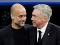 Manchester City manager Pep Guardiola and Real Madrid manager Carlo Ancelotti on May 9, 2023