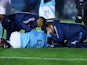 Nottingham Forest forward Taiwo Awoniyi receives treatment during FA Cup win over Exeter City.