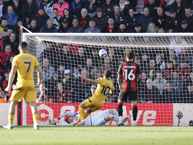 Matheus Cunha of Wolverhampton Wanderers opens the scoring on February 22, 2025