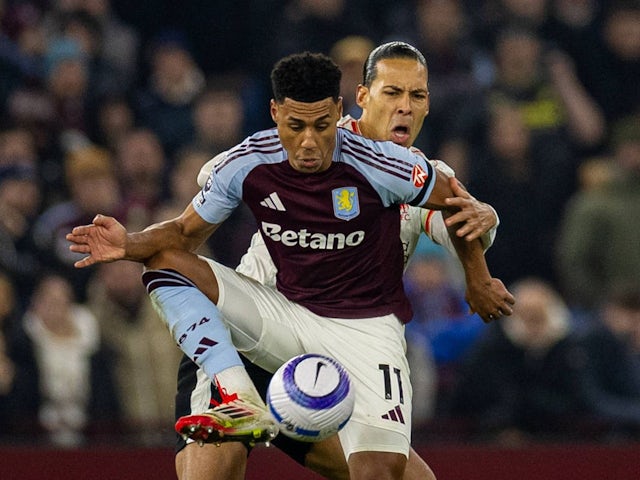 Aston Villa's Ollie Watkins during his side's match against Liverpool, on February 19, 2025