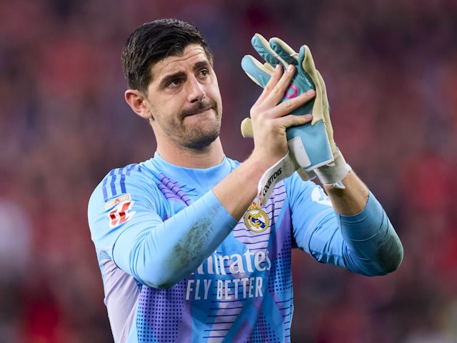 Real Madrid's Thibaut Courtois on February 15, 2025