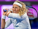 Victoria Azarenka in action at the Qatar Open on February 9, 2025