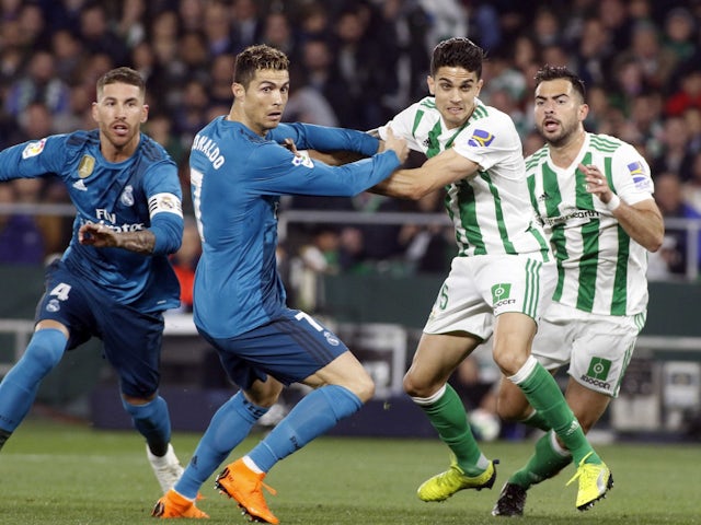 Cristiano Ronaldo in action for Real Madrid against Real Betis on February 18, 2018