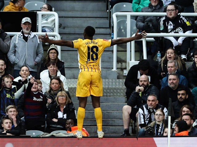 Danny Welbeck celebrates for Brighton & Hove Albion on March 02, 2025