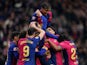 FC Barcelona players celebrate a goal against Real Sociedad on March 2, 2025