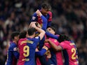 FC Barcelona players celebrate a goal against Real Sociedad on March 2, 2025