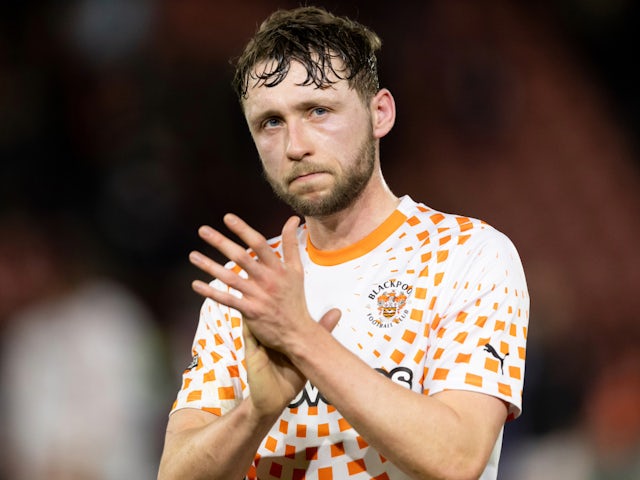 Blackpool's Matthew Pennington on February 27, 2024