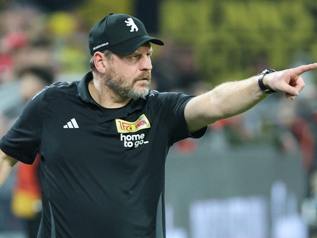 Union Berlin head coach Steffen Baumgart during his side's match against Borussia Dortmund, on February 22, 2025