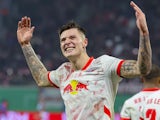 RB Leipzig's Benjamin Sesko celebrates on February 26, 2025