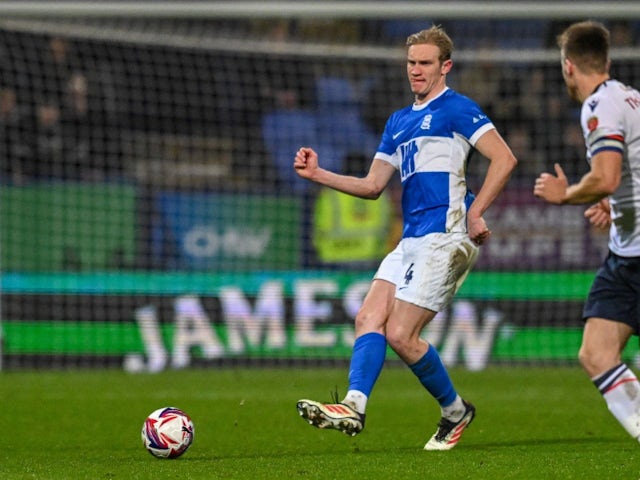 Christoph Klarer of Birmingham City during his side's match against Bolton Wanderers, on March 4, 2025