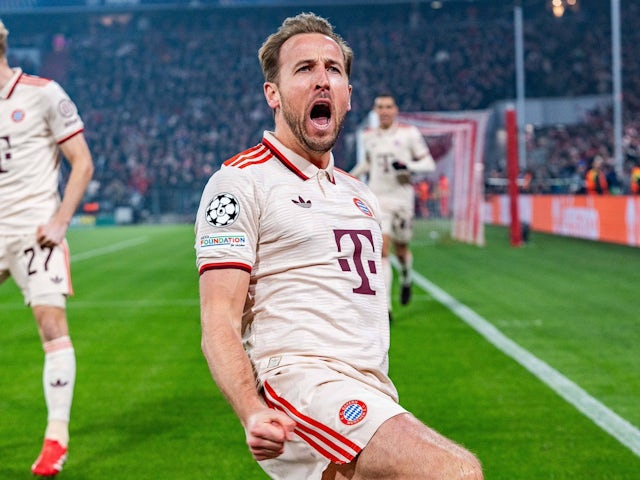 Harry Kane of Bayern Munich celebrates on March 5, 2025