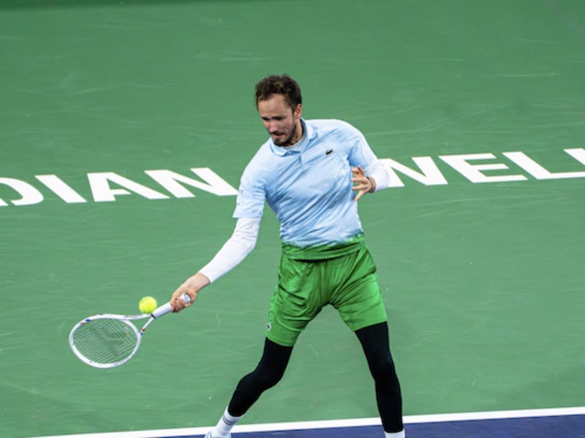 Daniil Medvedev in action at the BNP Paribas Open at Indian Wells on March 7, 2025